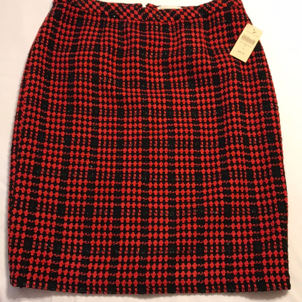 NWT Coldwater Creek red black skirt sz 12